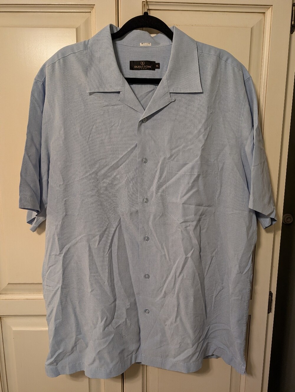 Bugatchi Uomo Light Blue Short Sleeve Button-Up Shirt NWOT